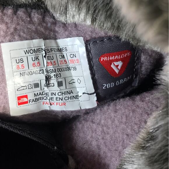 The North Face Nuptse faux Fur Boots Iron Gate Grey Quail Grey purple sz 8.5 - Picture 9 of 10